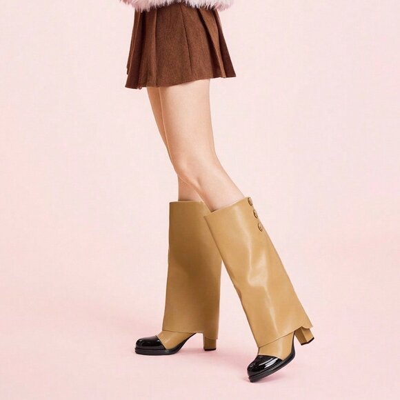 Stylish Women's High Heel Platform knee high Boots - Picture 2 of 10